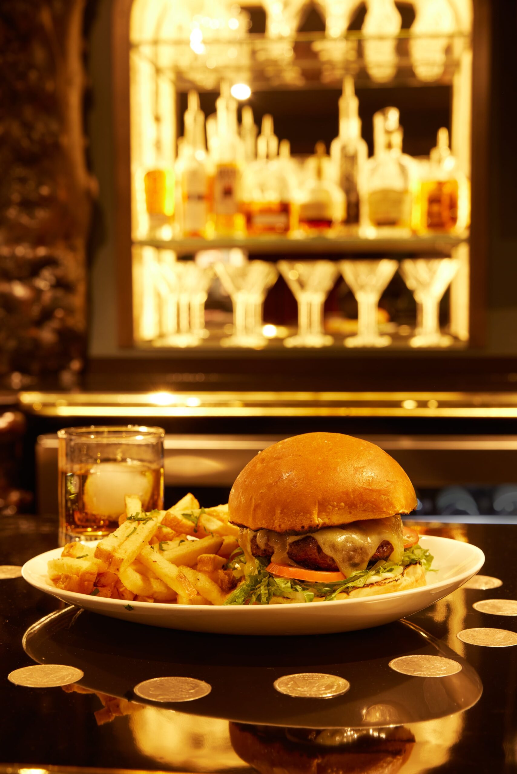 Burger & Fries with Cocktail